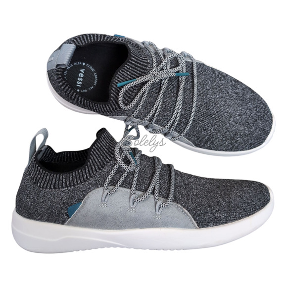 Vessi Cityscape Womens 7 Waterproof Charcoal Grey White Knit DymaTex Sneaker - Picture 1 of 12
